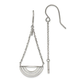 Chisel Stainless Steel Polished Dangle Shepherd Hook Earrings