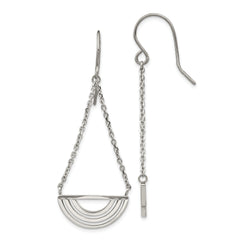 Chisel Stainless Steel Polished Dangle Shepherd Hook Earrings