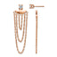 Chisel Cubic Zirconia Drop Dangle Earrings in Rose IP-Plated Stainless Steel - Sophia Jewelers