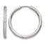 Stainless Steel Polished Hinged Cubic Zirconia Huggie Hoop Earrings for Women