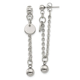 Chisel Stainless Steel Polished Chain Front and Back Post Dangle Earrings
