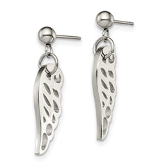 Chisel Stainless Steel Polished Wing Post Dangle Earrings