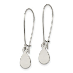 Chisel Stainless Steel Polished Teardrop Dangle Kidney Wire Earrings