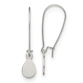 Chisel Stainless Steel Polished Teardrop Dangle Kidney Wire Earrings