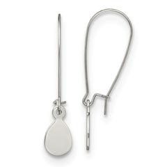 Chisel Stainless Steel Polished Teardrop Dangle Kidney Wire Earrings