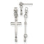 Stainless Steel Polished Cross Drop Dangle Earrings for Women