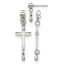 Cross Drop Dangle Earrings in Stainless Steel, 12mm - Sophia Jewelers