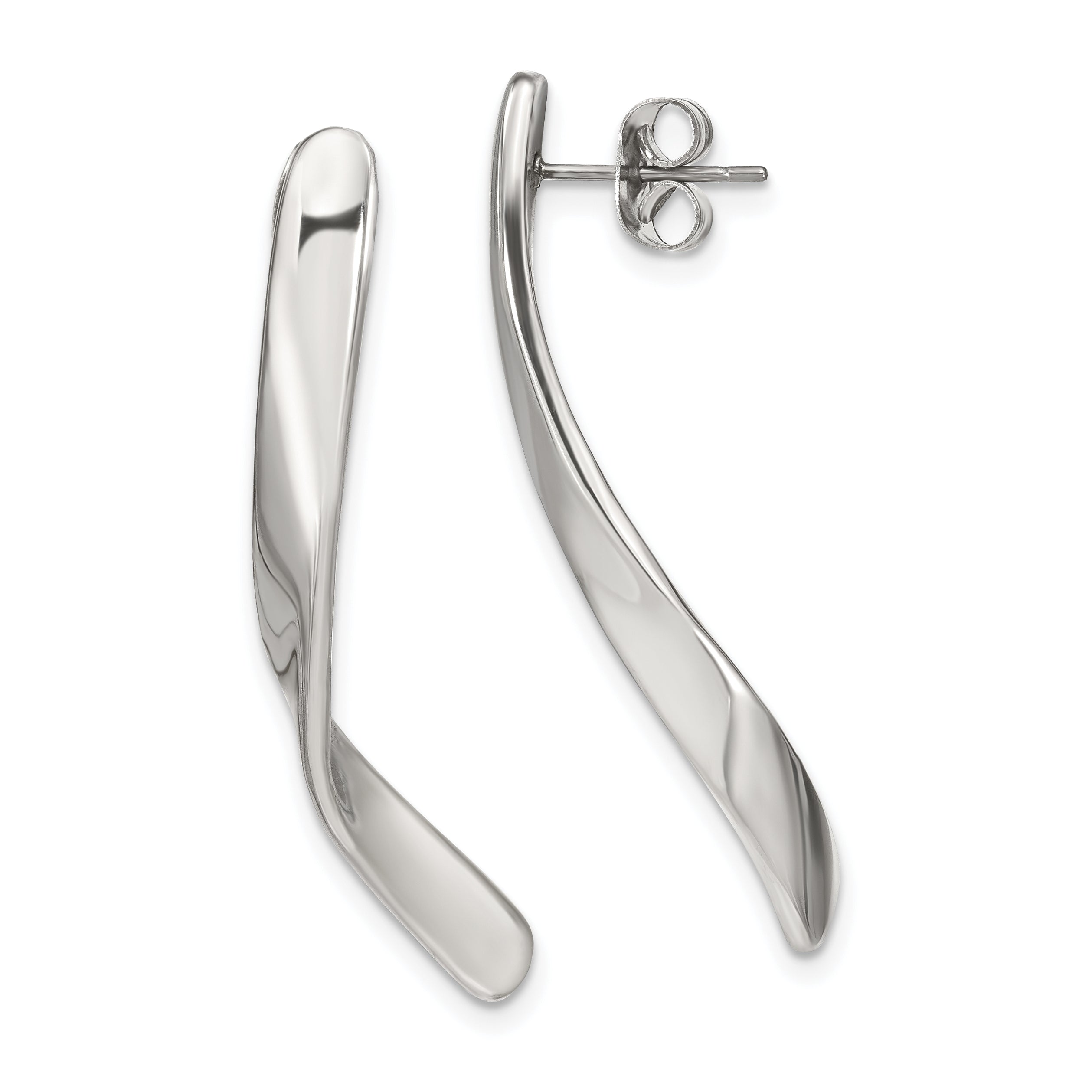 Chisel Stainless Steel Polished Twisted Post Earrings