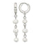 Stainless Steel Polished Pear Hinged Pearl Huggie Hoop Earrings for Women