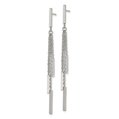 Chisel Stainless Steel Polished Bar Post Dangle Earrings