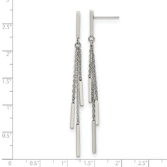 Chisel Stainless Steel Polished Bar Post Dangle Earrings
