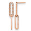 Stainless Steel Rose Gold-Tone Polished Lab-Created Crystal Drop Dangle Earrings for Women