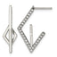 Stainless Steel Polished Geometric Lab-Created Crystal Drop Dangle Earrings for Women