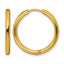 Stainless Steel Gold-Tone Polished Hinged Huggie Hoop Earrings