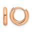 Stainless Steel Rose Gold-Tone Polished Hinged Huggie Hoop Earrings