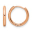 Stainless Steel Rose Gold-Tone Polished Hinged Huggie Hoop Earrings