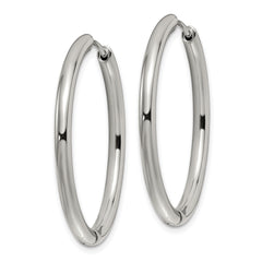 Chisel Stainless Steel Polished 3mm Hinged Hoop Earrings