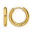 Stainless Steel Gold-Tone Polished Hinged Huggie Hoop Earrings for Women