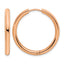 Stainless Steel Rose Gold-Tone Polished Hinged Huggie Hoop Earrings for Women