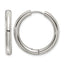 Stainless Steel Polished Hinged Huggie Hoop Earrings for Women