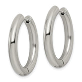 Chisel Stainless Steel Polished 4mm Hinged Hoop Earrings