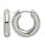 Stainless Steel Polished Hinged Huggie Hoop Earrings