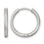 Stainless Steel Polished Textured Hinged Huggie Hoop Earrings