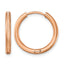 Stainless Steel Rose Gold-Tone Polished Textured Hinged Huggie Hoop Earrings