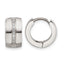 Stainless Steel Polished Hinged Lab-Created Crystal Huggie Hoop Earrings
