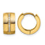 Stainless Steel Gold-Tone Polished Hinged Lab-Created Crystal Huggie Hoop Earrings