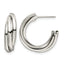 Stainless Steel Polished C-Hoop Earrings for Women