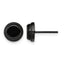 Stainless Steel Black Polished Button Earrings