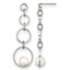 Stainless Steel Polished Pear Simulated Pearl Drop Dangle Earrings for Women