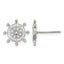 Stainless Steel Polished Lab-Created Crystal Button Earrings for Women