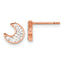 Chisel Stainless Steel Polished Rose IP-plated Preciosa Crystal Half Moon Post Earrings