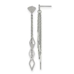 Chisel Stainless Steel Polished Multi Chain Post Dangle Earrings