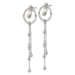 Chisel Stainless Steel Polished Preciosa Crystal Front and Back Post Dangle Earrings
