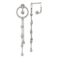 Chisel Stainless Steel Polished Preciosa Crystal Front and Back Post Dangle Earrings