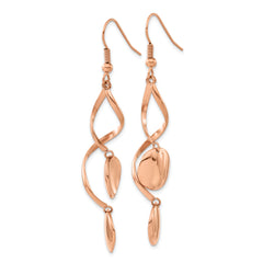 Chisel Stainless Steel Polished Twisted Shepherd Hook Earrings