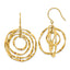 Chisel Stainless Steel Polished Yellow IP-plated with Red Preciosa Crystal Wavy Dangle Shepherd Hook Earrings