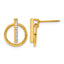 Stainless Steel Gold-Tone Polished Lab-Created Crystal Button Earrings for Women