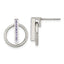 Chisel Stainless Steel Polished with Purple Preciosa Crystal Post Dangle Earrings