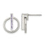 Stainless Steel Polished Purple Lab-Created Crystal Button Earrings for Women