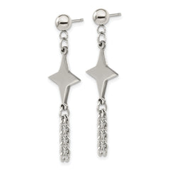 Chisel Stainless Steel Polished Starburst Post Dangle Earrings