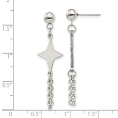 Chisel Stainless Steel Polished Starburst Post Dangle Earrings