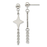 Chisel Stainless Steel Polished Starburst Post Dangle Earrings