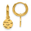 Chisel Stainless Steel Polished Hammered Yellow IP-plated Circle Dangle Hoop Earrings