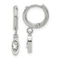 Chisel Stainless Steel Polished with Crystal Dangle Hoop Earrings