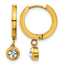 Stainless Steel Gold-Tone Polished Cubic Zirconia Huggie Hoop Earrings