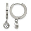 Stainless Steel Polished Cubic Zirconia Huggie Hoop Earrings